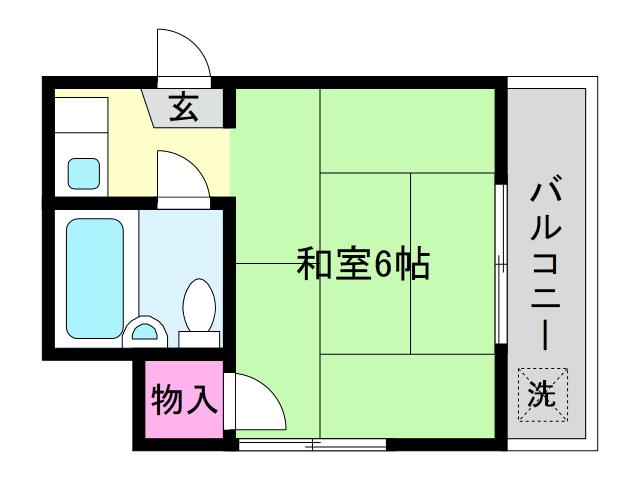 パーソナルハイツ御影(1K/1階)の間取り写真