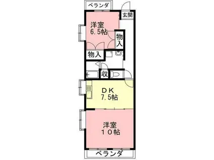 ラカーサ アルタ(2DK/4階)の間取り写真