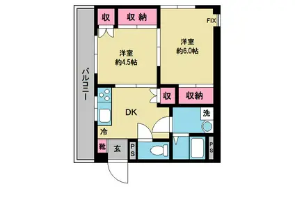 明和ハイムIII(2DK/2階)の間取り写真