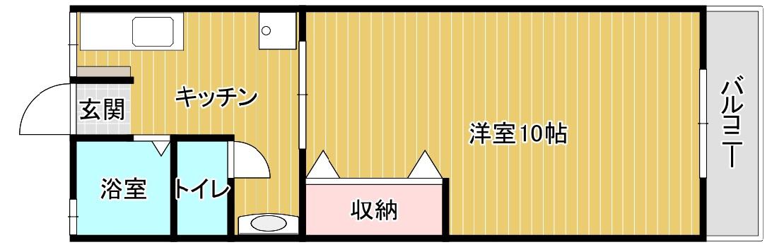 パイナップルムーン(1K/2階)の間取り写真