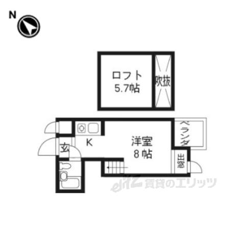 メゾンなか(1K/2階)の間取り写真
