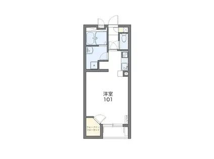 リバーサイド柏原(1K/2階)の間取り写真