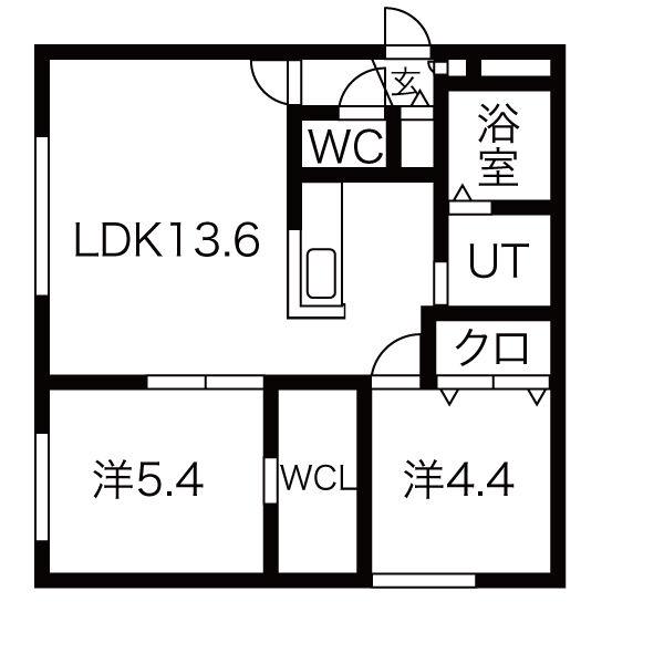 アクティベイトN34(2LDK/4階)の間取り写真
