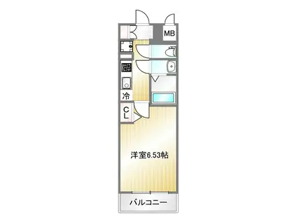 プレサンス THE神戸(1K/5階)の間取り写真