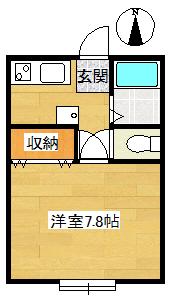 パールA(1K/2階)の間取り写真
