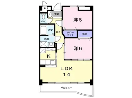 アルカンシェル(2LDK/3階)の間取り写真