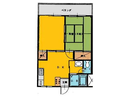 ファーストハイツ(2DK/2階)の間取り写真