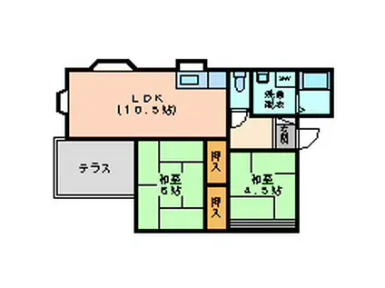 田島ハイツAB(2LDK/1階)の間取り写真