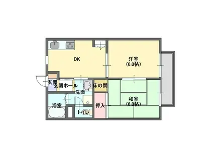 セフィラOHSHIRO(2DK/2階)の間取り写真