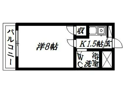チモシーハイツII(1K/2階)の間取り写真