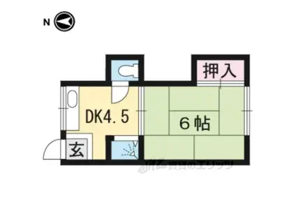 里ノ荘(1DK/1階)の間取り写真