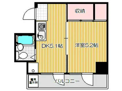 アーバンタワー戸越(1DK/3階)の間取り写真