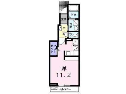 メトロノームIII(ワンルーム/1階)の間取り写真