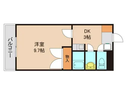 クレスト大和田(1DK/2階)の間取り写真