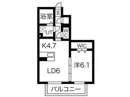 HOURAIマンション(1LDK/3階)の間取り写真