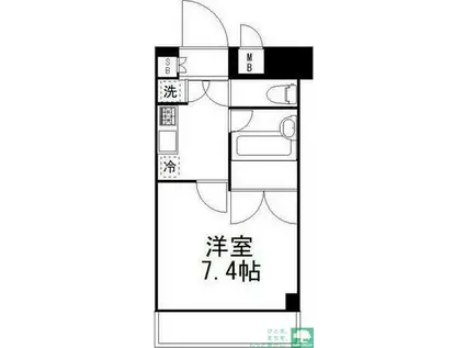 パレステュディオ五反田STATI(1K/5階)の間取り写真