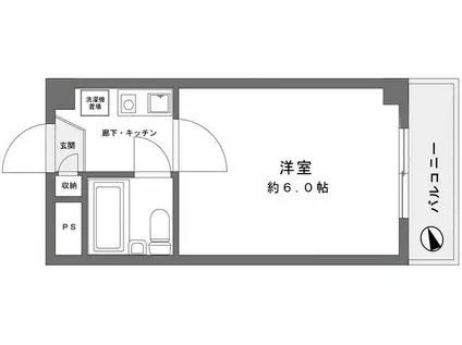 エタニティ川崎(1K/3階)の間取り写真