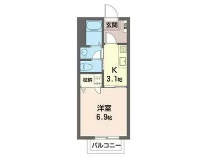 アビタシオン宮崎台(1K/1階)の間取り写真