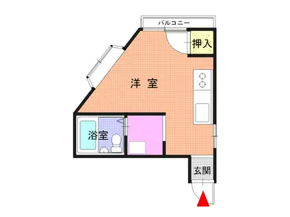 角田屋ハイツ南町(ワンルーム/2階)の間取り写真