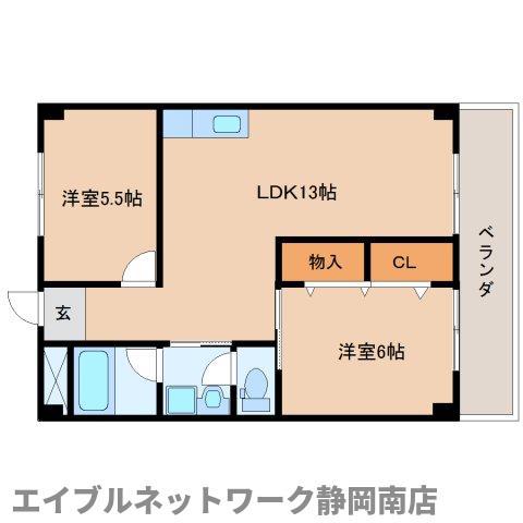 キャロットハウス(2LDK/3階)の間取り写真