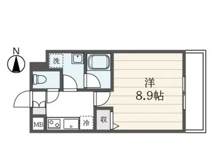 アルカディア東戸塚(1K/2階)の間取り写真