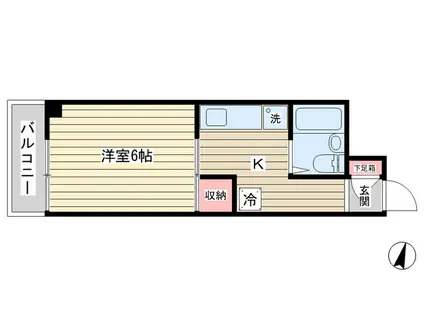 小崎マンション(1K/2階)の間取り写真