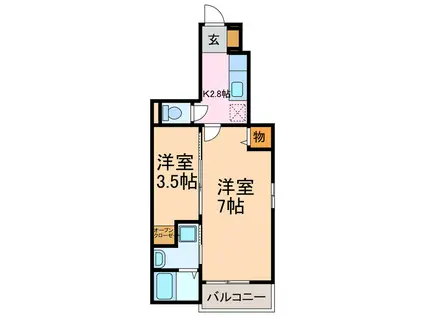  ネオックスヤマト(1K/1階)の間取り写真