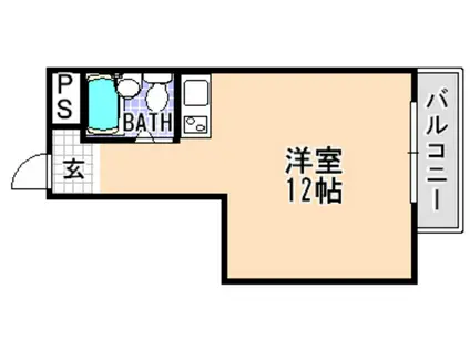 スチューデントルームバラード47(ワンルーム/2階)の間取り写真