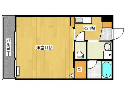 フリージアコート(1K/6階)の間取り写真