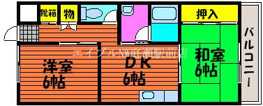 ニュートラルハイツ(2DK/2階)の間取り写真