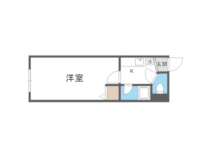 ラ・シャトーレイン(1K/4階)の間取り写真