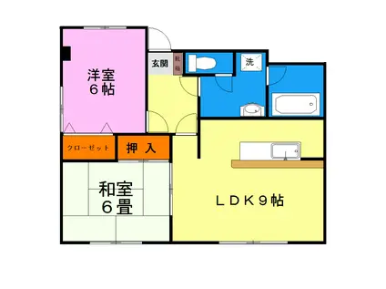 小楠パピヨン(2LDK/2階)の間取り写真