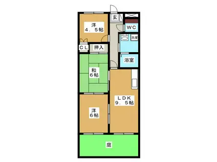 エポックあすか(3LDK/1階)の間取り写真