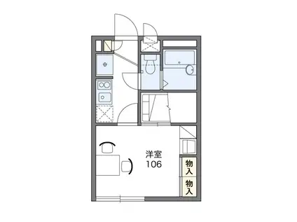 リバーサイド コート(1K/1階)の間取り写真