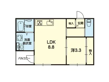 ステラ大津駅サウスI(1LDK/1階)の間取り写真