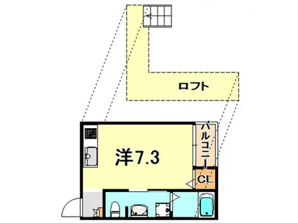スムーノ垂水山手(ワンルーム/1階)の間取り写真