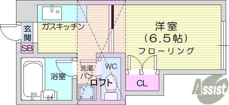 アリス高砂第1A(1K/2階)の間取り写真