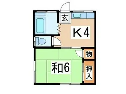 丸武荘(1K/1階)の間取り写真