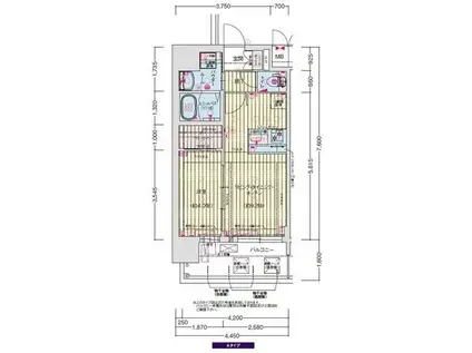 プレサンス尼崎アルモナ(1LDK/3階)の間取り写真