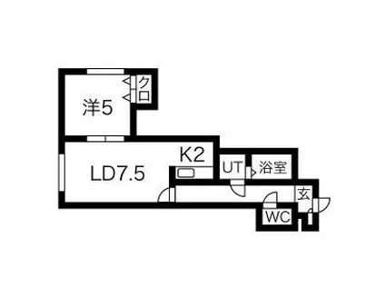 NRJイシヤマ(1LDK/1階)の間取り写真