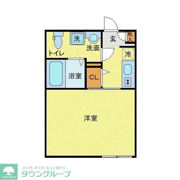 ラフィーネ大和(1K/2階)の間取り写真