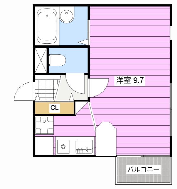 レリブ植松(ワンルーム/1階)の間取り写真