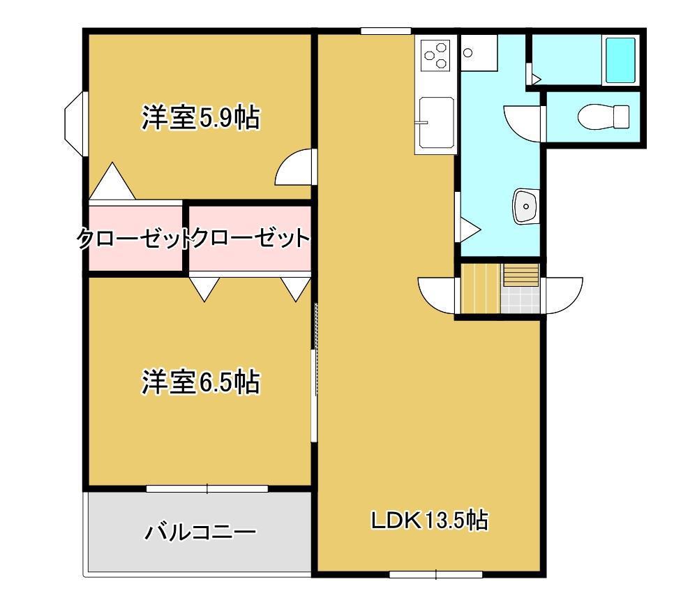サンパティーク寿II(2LDK/2階)の間取り写真
