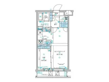 メインステージ富士見台(1LDK/3階)の間取り写真