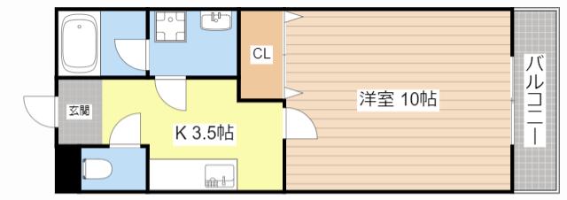 メゾンドソレイユ(1K/1階)の間取り写真