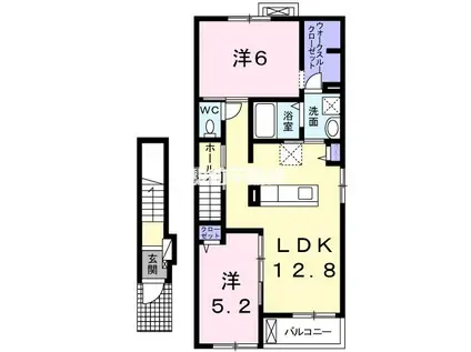 ソルレヴェンテ(2LDK/2階)の間取り写真