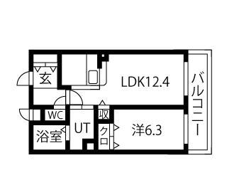 シャルマンテール(1LDK/1階)の間取り写真