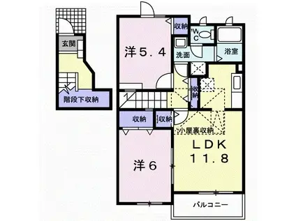 LIVERTY DREAM VI(2LDK/2階)の間取り写真