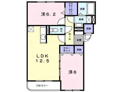 アバンツァート追分III(2LDK/4階)の間取り写真