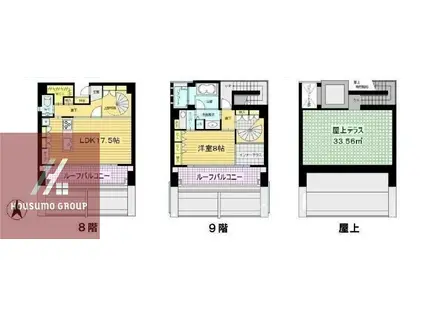 RITZ SQUAREII(1LDK/8階)の間取り写真